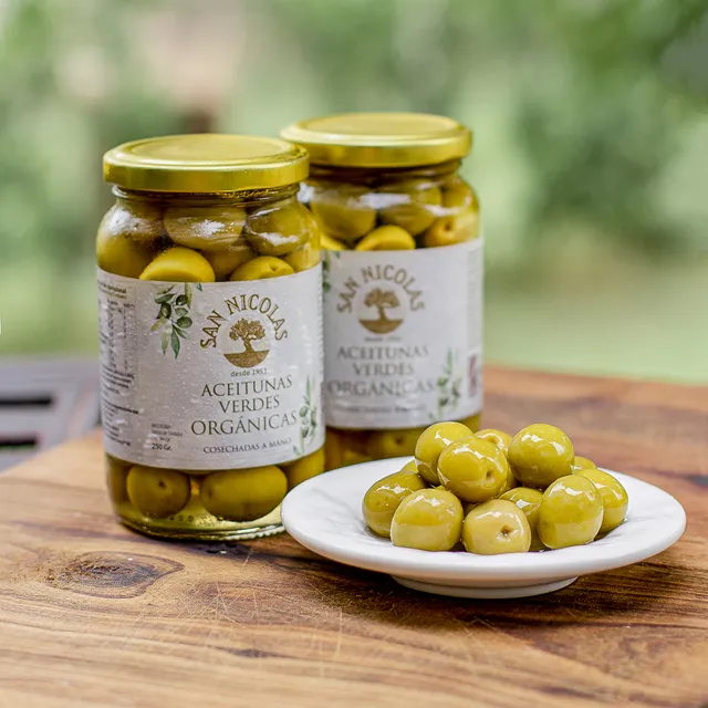 ACEITUNAS VERDES GIGANTES ORG. 250G.